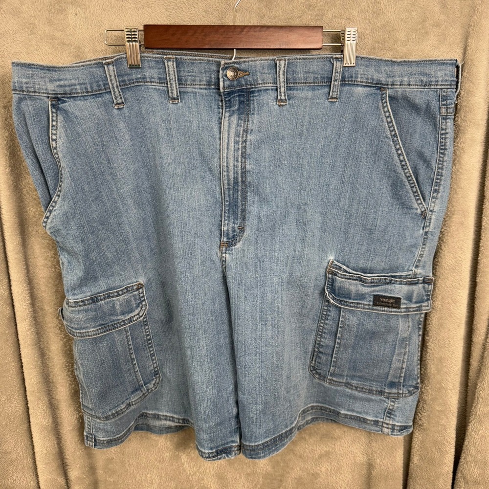 Wrangler Men's Denim Cargo Shorts Blue Size 44 Casual Everyday Classic
